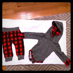 Baby boys red plaid outfit- cute holiday outfit